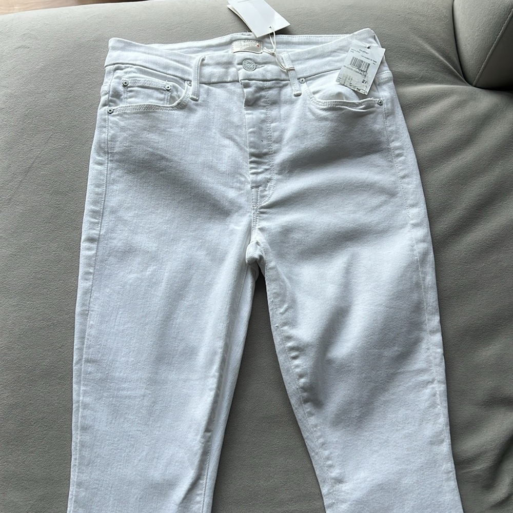 New MOTHER High Waisted Looker Ankle Fray in Fairest of Them All Size 27 - Picture 3 of 13